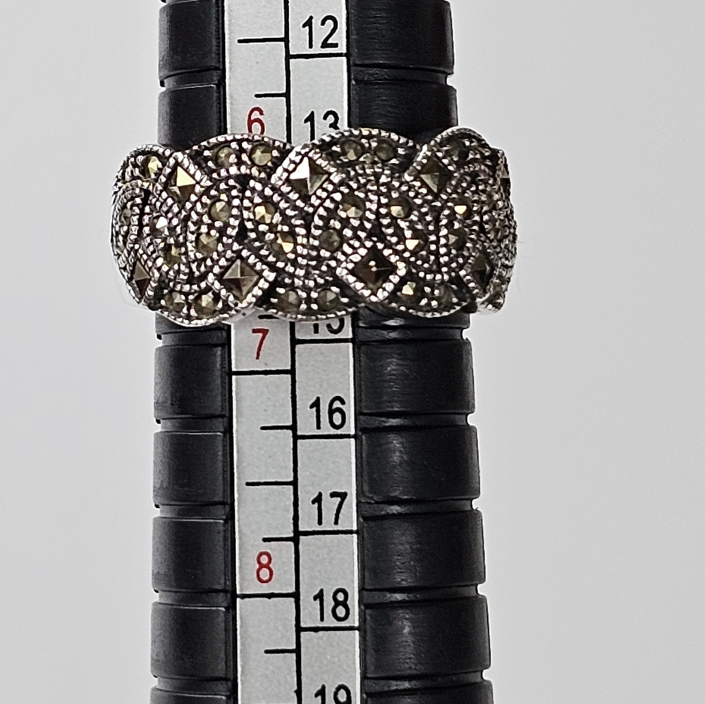 Vintage Judith Jack Marcasite Ring Sterling Silver Size 6.5 - Picture 6 of 6